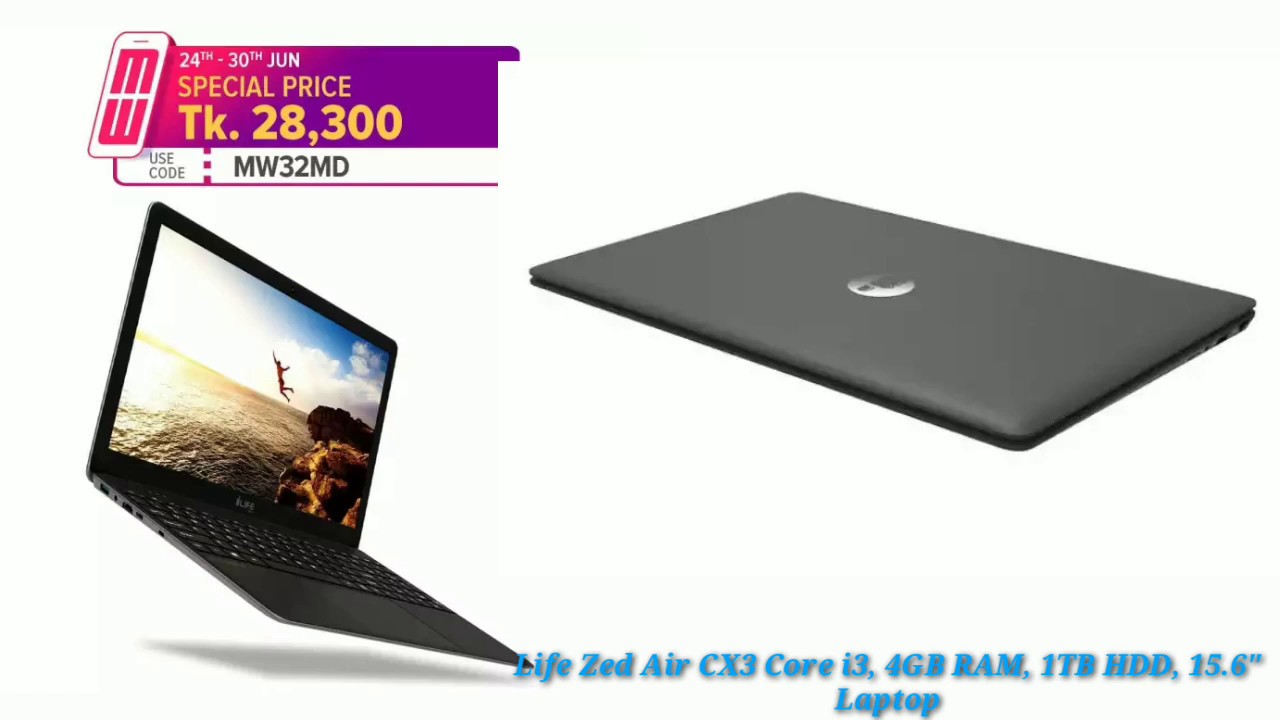 Raju 71 Life Zed Air CX3 Core i3, 4GB RAM, 1TB HDD, 15.6