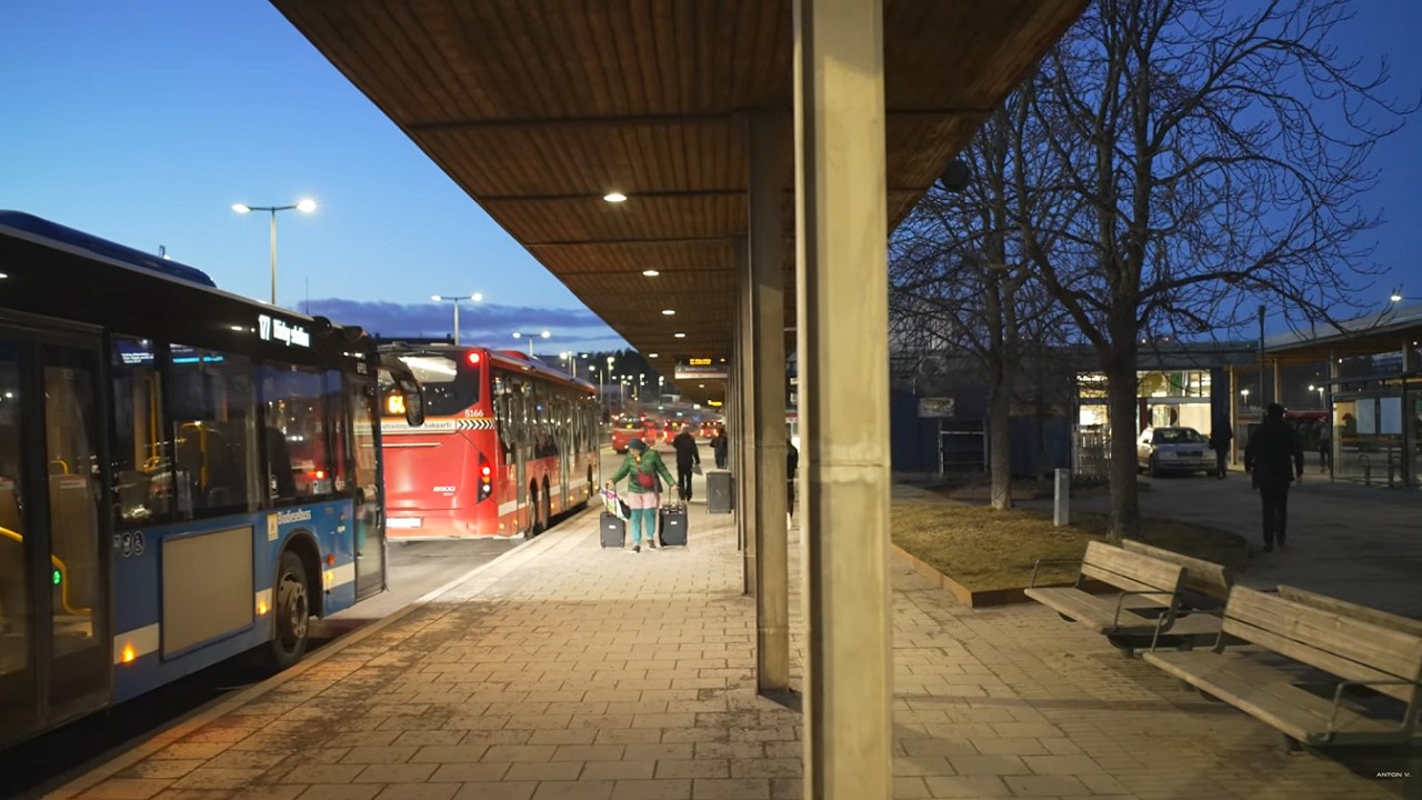 Sweden, Stockholm, bus 177 ride from Brommaplan to Danderyds sjukhus