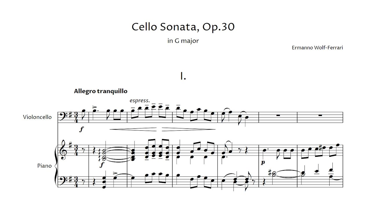 Ermanno Wolf-Ferrari – Cello Sonata, in G major