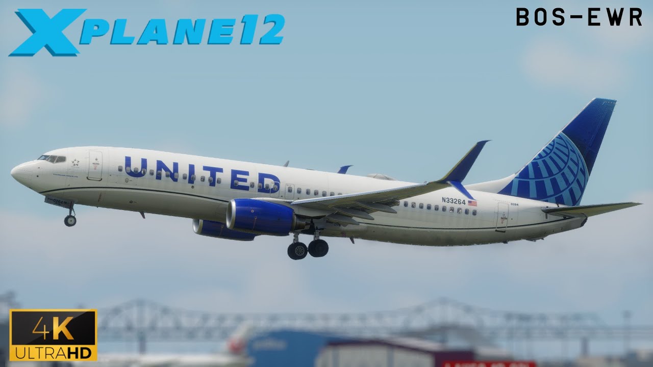 [X-plane 12.1.0 Beta] United airlines B737-800 Boston to New York