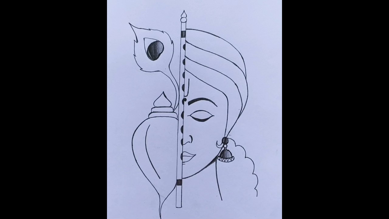 Krishna Janmashtami drawing easy#shorts #krishnajanmashtami #kanha #howtodraw #pencildrawing #sketch