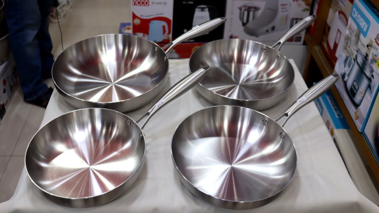 অনেক শক্তিশালী এস এস স্টিলের ফ্রাইপেন সেট//non magnet SS Steel fry Pan set