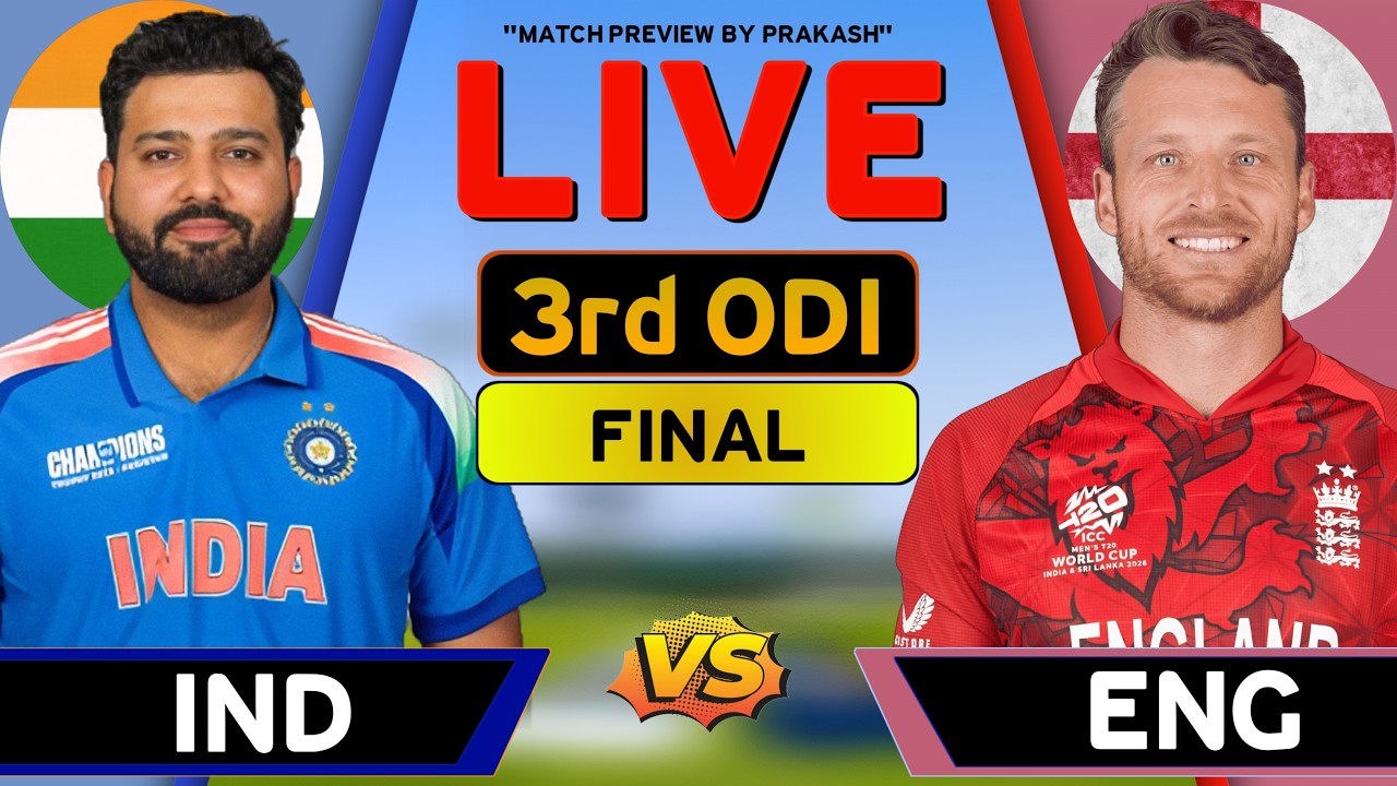🔴Live: India Vs England 3rd ODI Match Preview Live | IND vs ENG Match Live Score &  Commentary