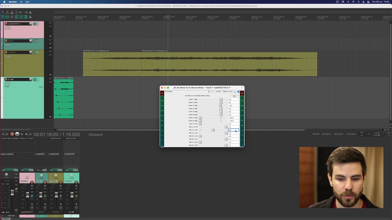 02 Reaper | 5.1 Surround - stereo fold down and loudness