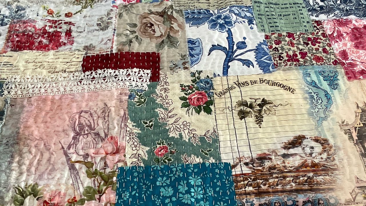 Part 8 BLOCK TWO  of a slowstitched quilt  #thejustbecausequilt #fabricbyroxycreationsprojectideas