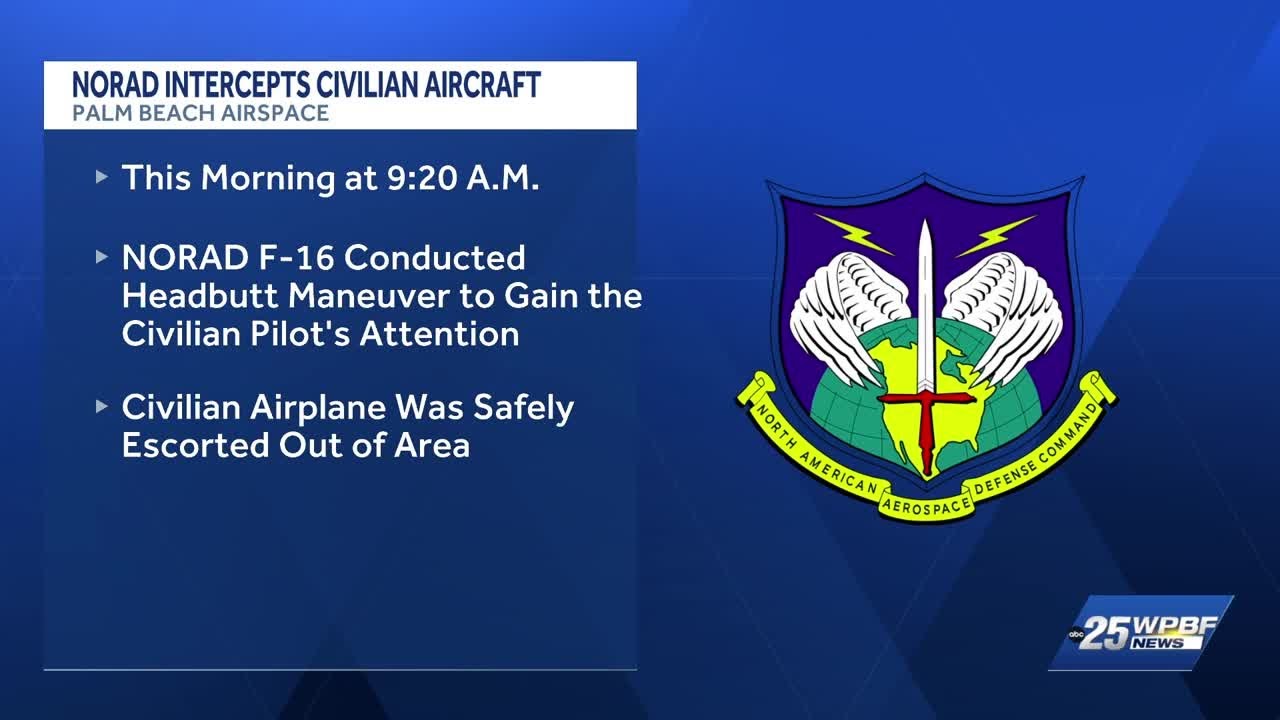 NORAD F-16 intercepts civilian aircraft over Palm Beach airspace