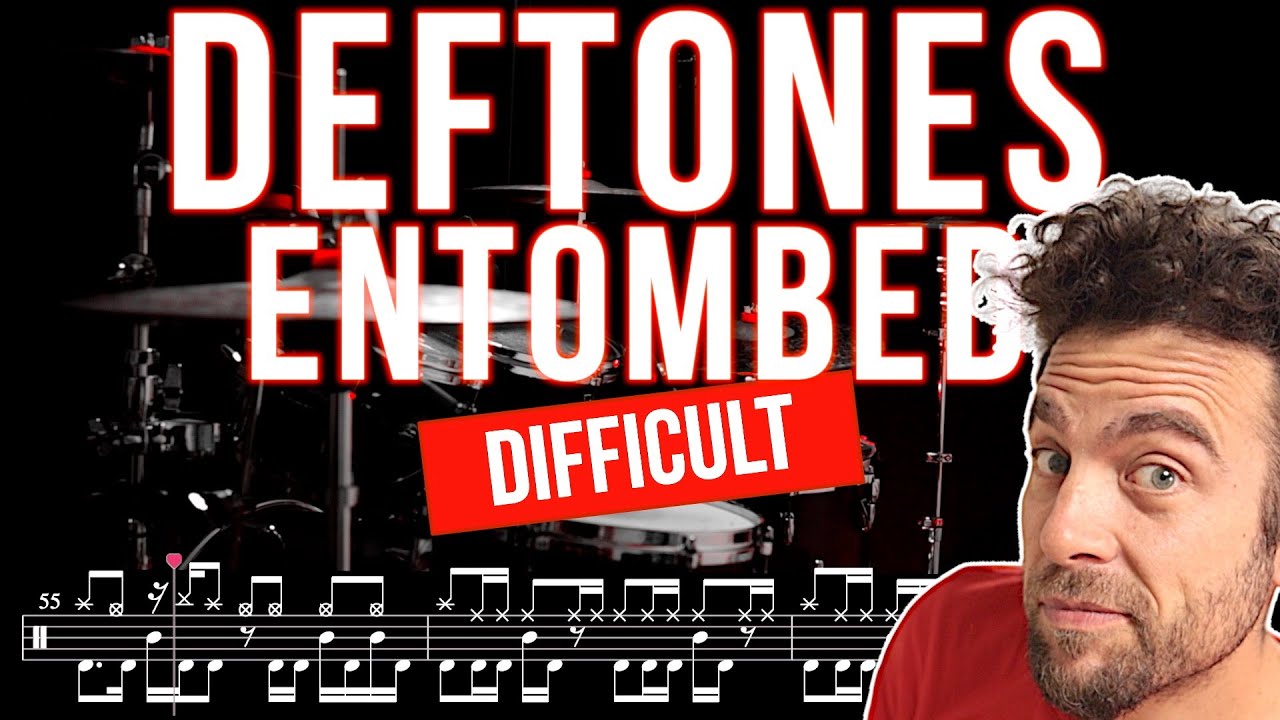 Deftones - Entombed - Drum cover (with scrolling drum score)