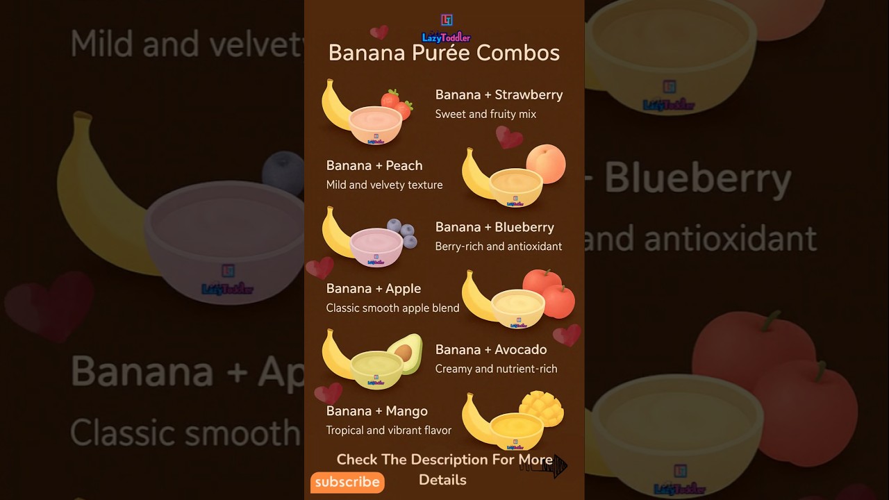 6 Best Banana Pur&eacute;e Combos for Babies | Banana Puree for Baby | Baby Food Recipes