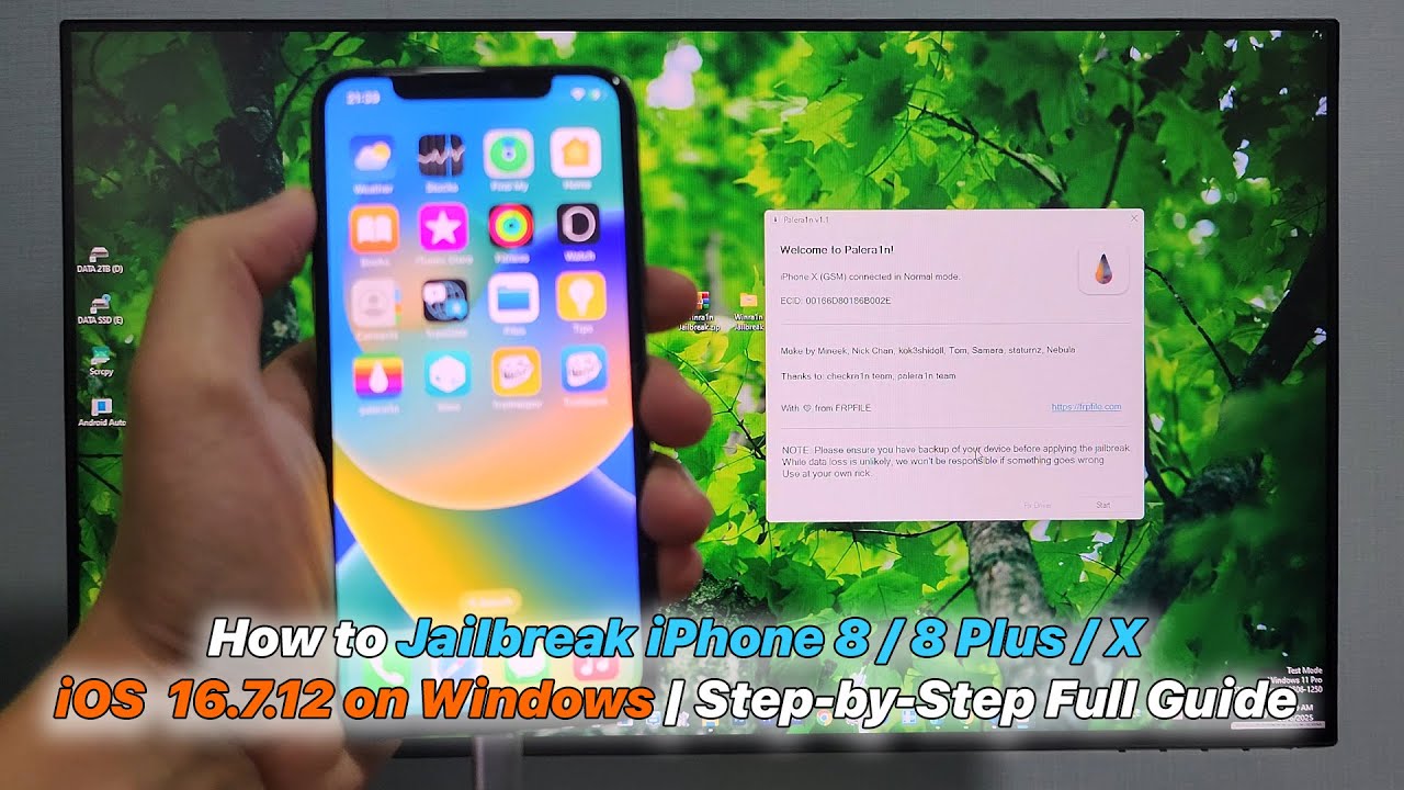 How to Jailbreak iPhone 8 / 8 Plus / X iOS  16.7.12 on Windows | Step-by-Step Full Guide