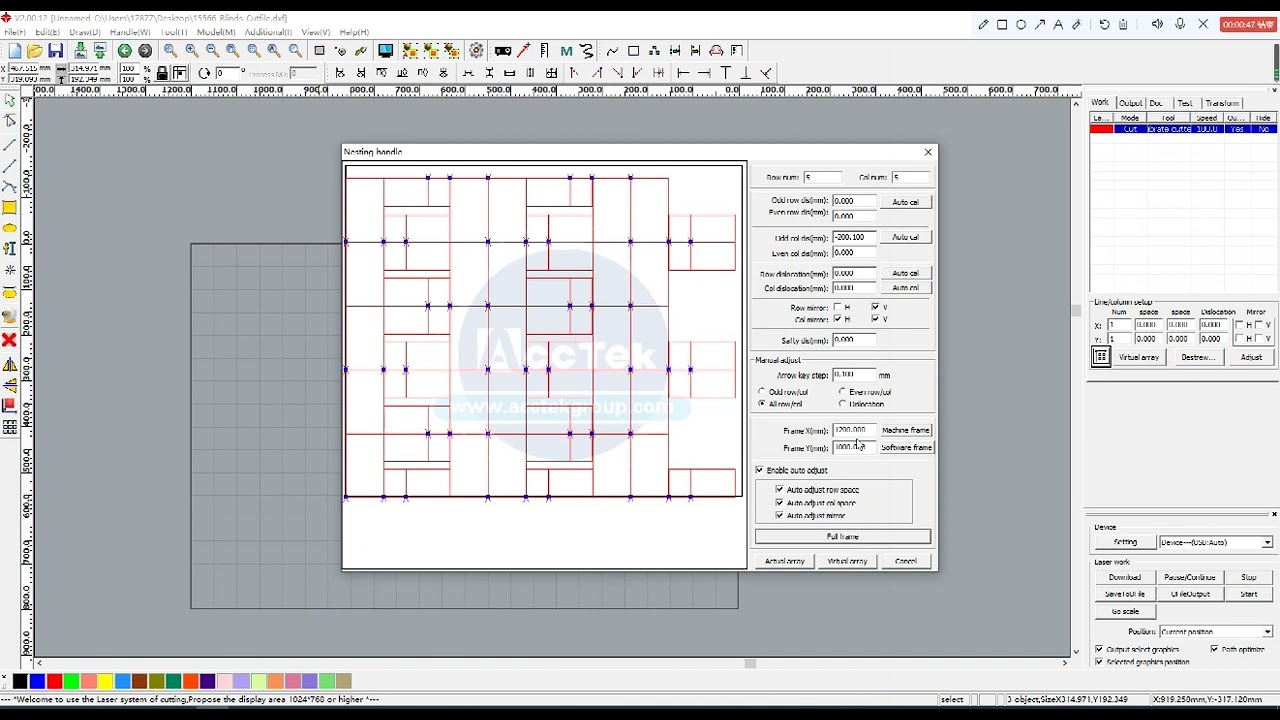 RDworks V8 and Vcut automatic nesting