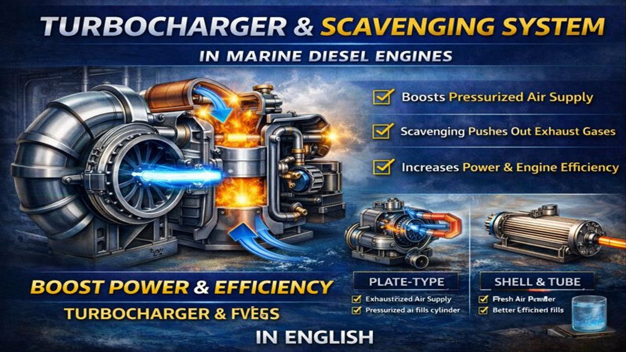 Turbocharger and Scavenging System Explained | Marine Diesel Engine