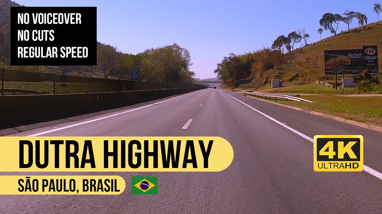 ⁴ᴷ Driving on a highway in Brazil - Via Dutra #041
