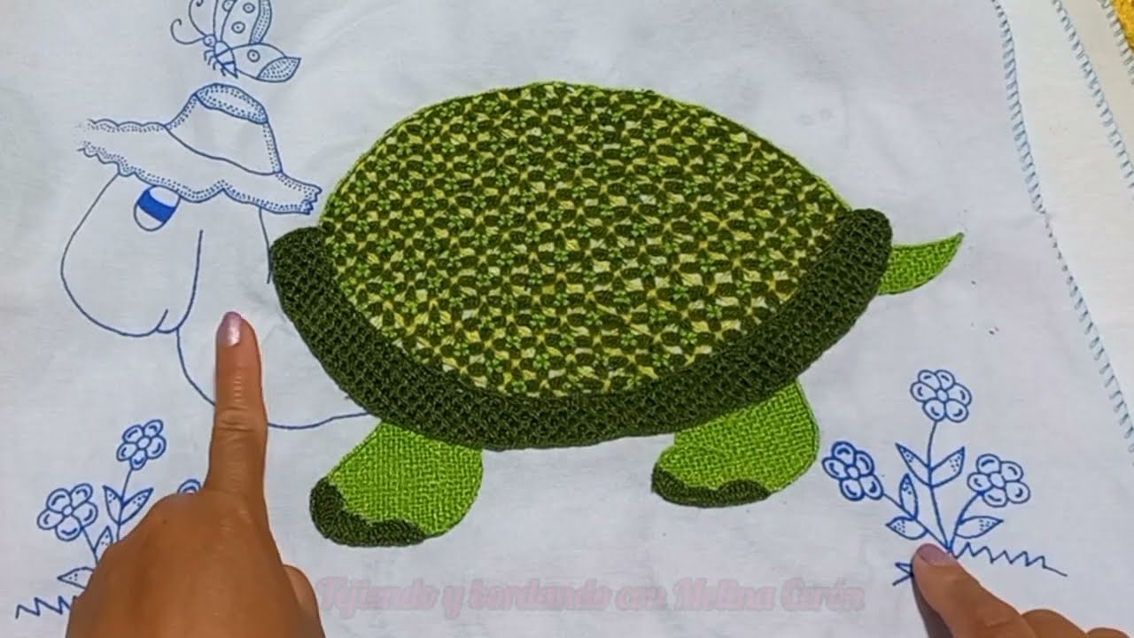 Bordado Tortuga patas/Hand embroidery/Tejiendo y bordando con Melina Cerón
