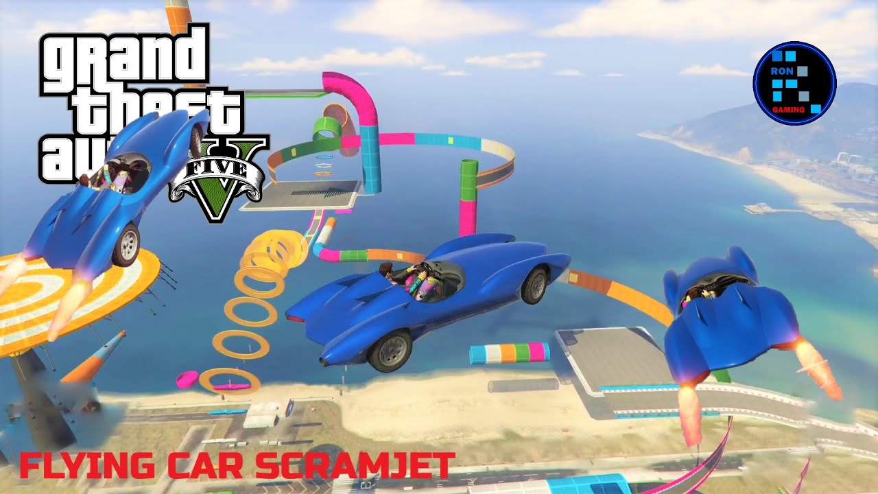 GTA V | Amazing Parkour With Flying Car Scramjet
