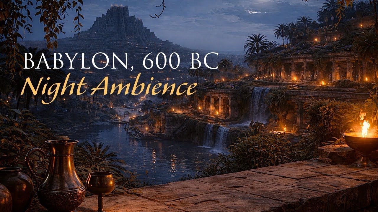 Hanging Gardens of Babylon Ambience | Water Sounds for Deep Sleep | 3 Hours | Study & Focus