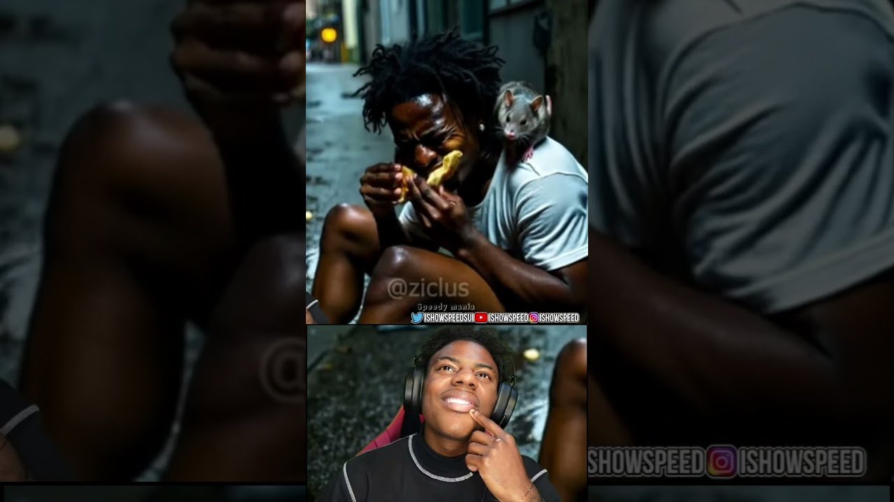 Speed Reacts to his SHOCKING AI video of LIVING in STREET... #ishowspeed #shorts