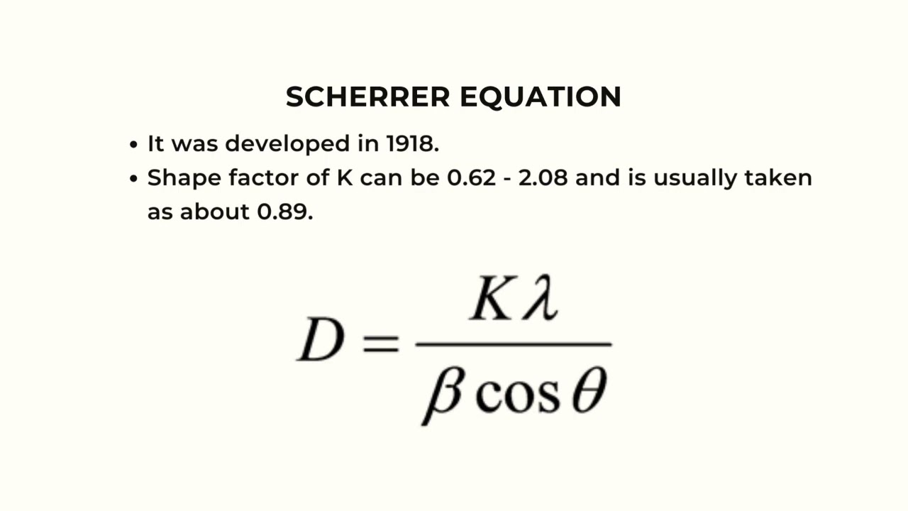 XRD: Powder Diffraction (Scherrer Equation)