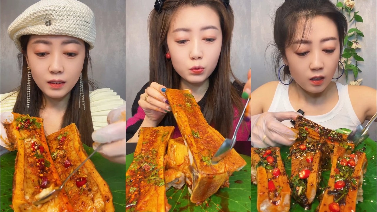 Asmr Chinese Bone Marrow Mukbang | 중국골수 먹기 먹방 | 중국먹방/골수먹방/골수먹기 먹방 | 쇠고기골수 먹방 | 중국음식 먹기 쇼 #794