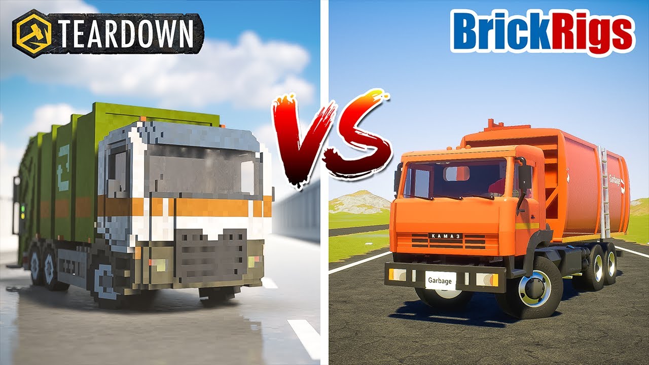 Teardown GARBAGE TRUCK vs Brick Rigs GARBAGE TRUCK