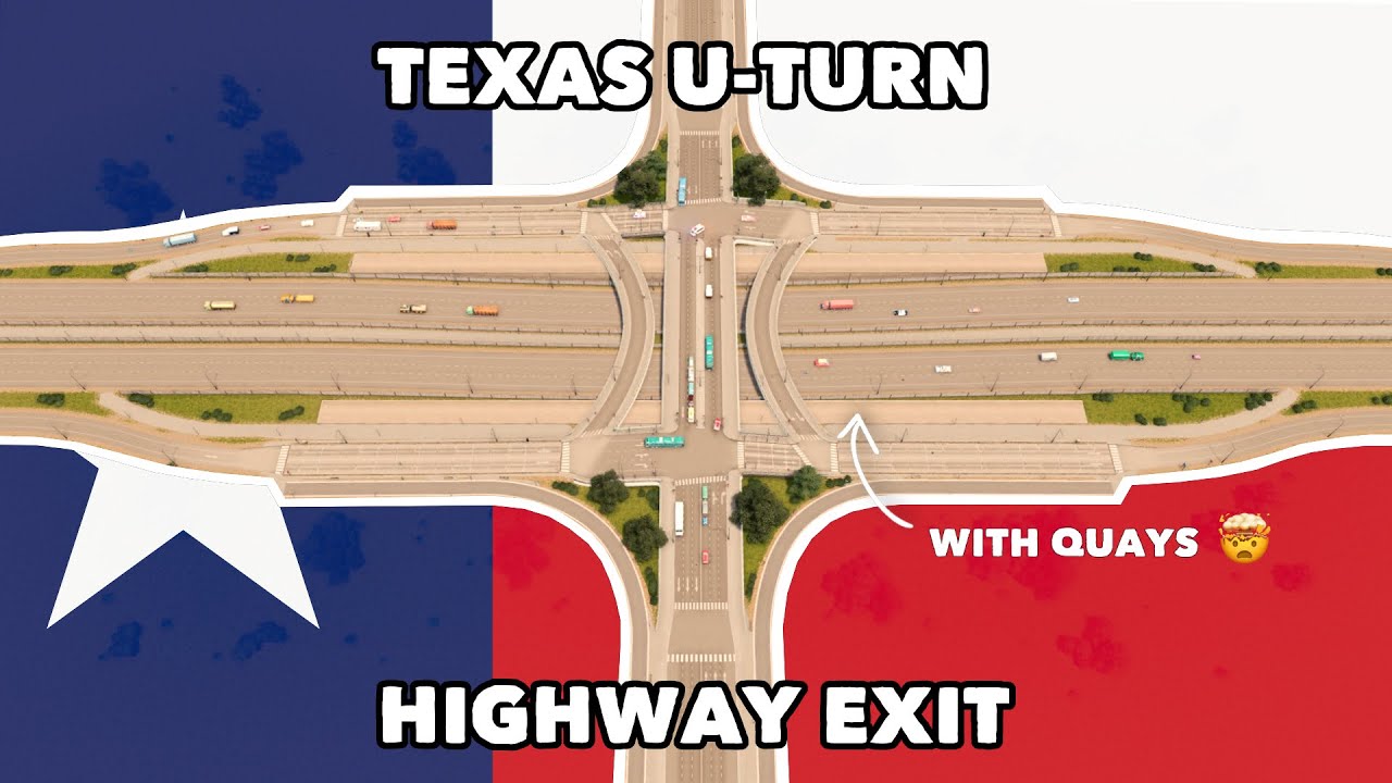 How to build a super cool Highway Exit with U-Turns and Quays in Cities: Skylines | No Mods
