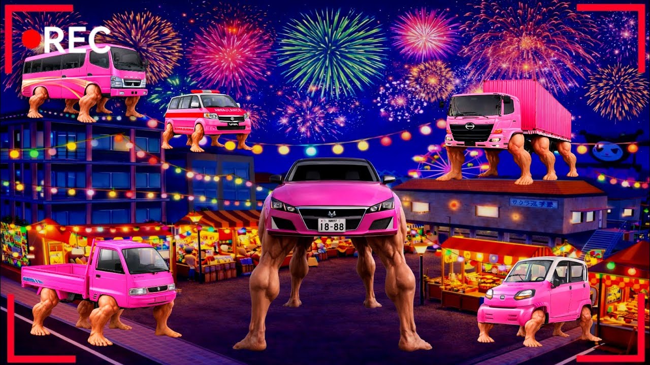 YUTA MIO panik‼️ CCTV rekam banyak ANOMALI MONSTER MOBIL PINK⁉️serang PASAR MALAM ⁉️
