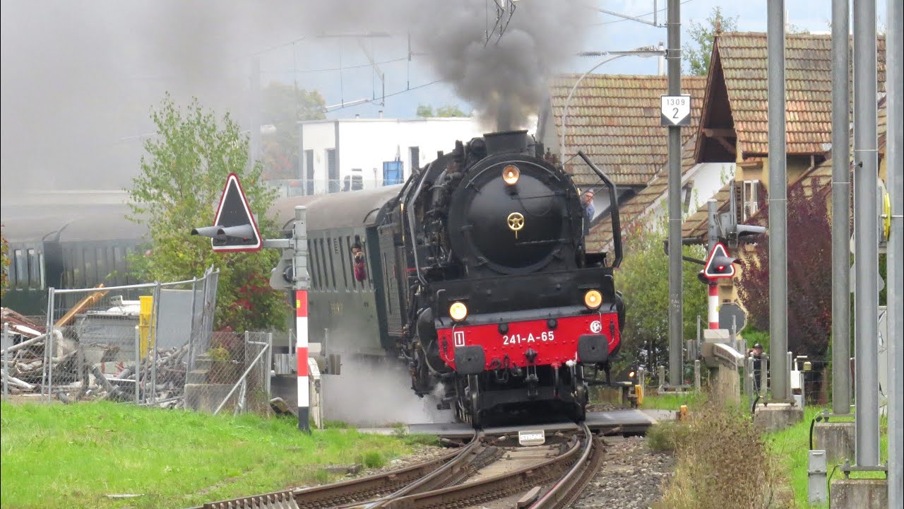Дополнительная поездка на паровозе в Хаттвайлер Дампфтаж с 241.A.65 | Steamtrain Switzerland - 06.10