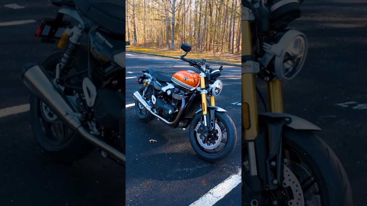 Riding high on the 2025 Triumph Speed Twin 1200 RS. I'm playing a guessing game with the modes!