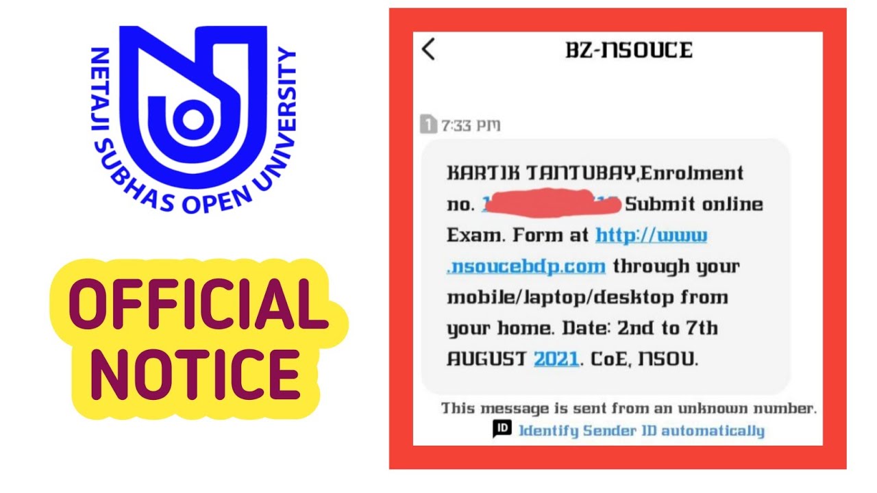 nsou official notice for all bdp students // nsou bdp exam notice 2021 // nsou official sms 2021