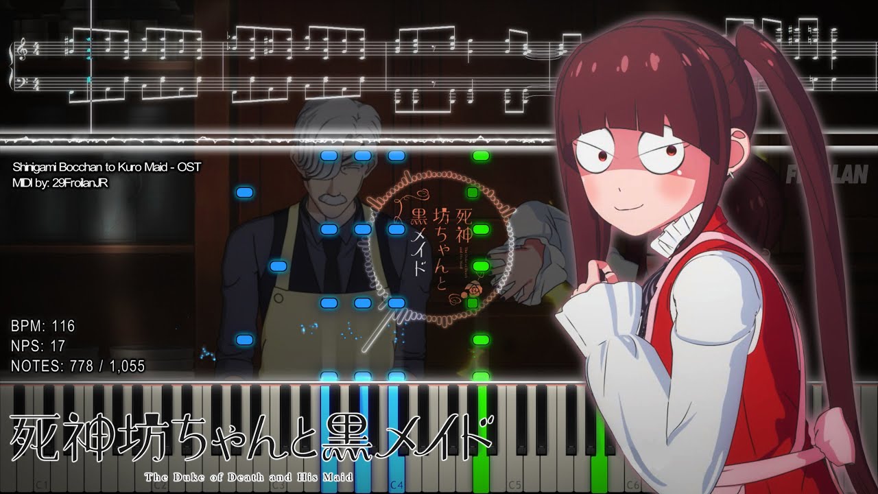 『Playable MIDI / Synthesia Visual』 Shinigami Bocchan to Kuro Maid - Episode 5 Viola Method OST