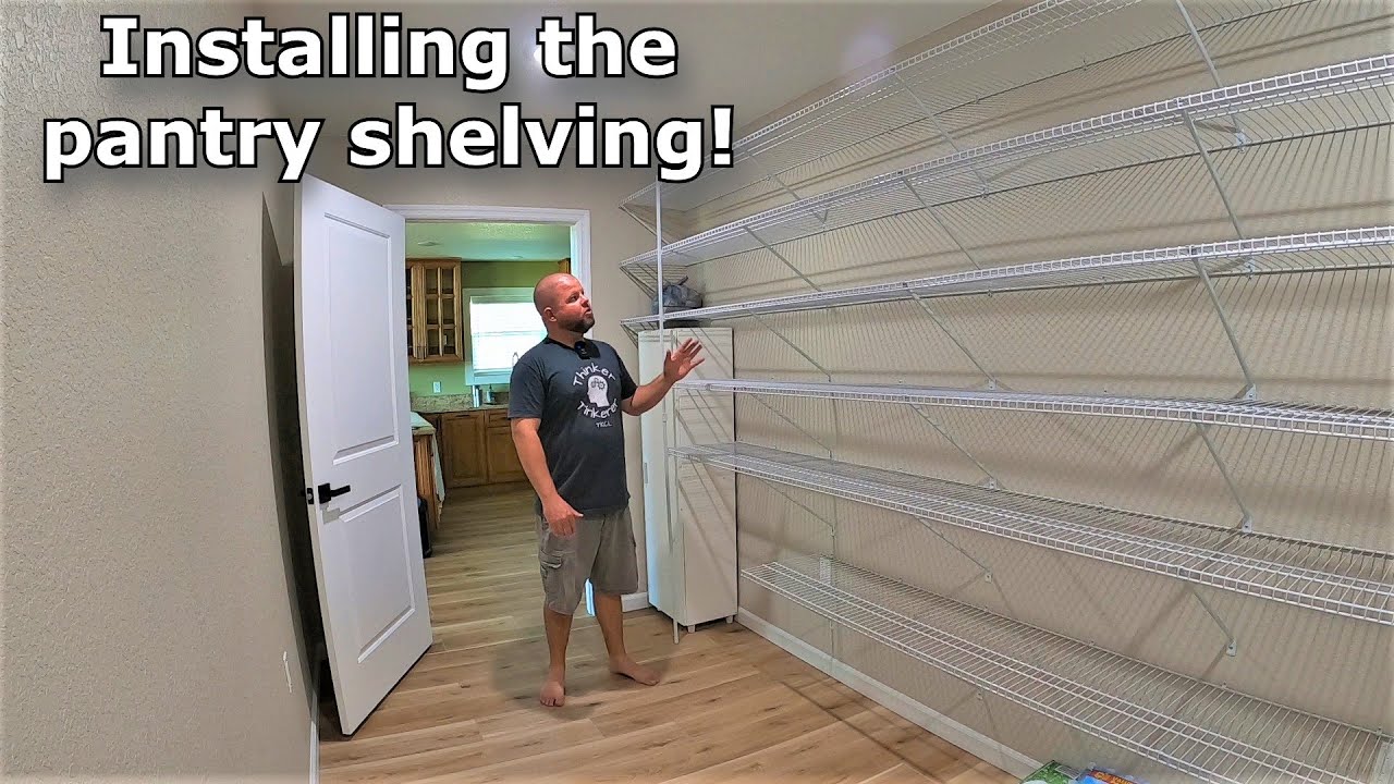 Installing pantry wire rack shelving! 