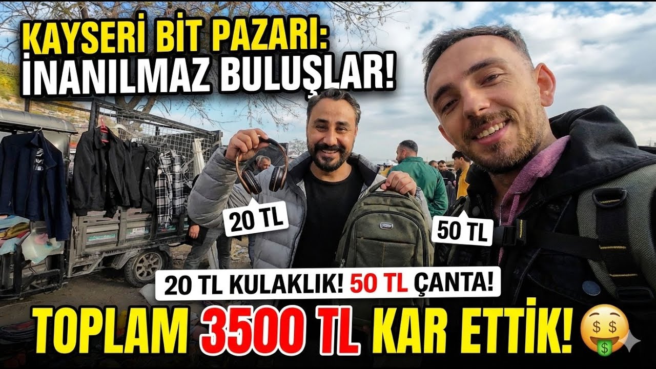 20 TL’YE ALDIK, 3500 TL KAR ETTİK! 🤑 | Kayseri Bit Pazarı Hazine Avı