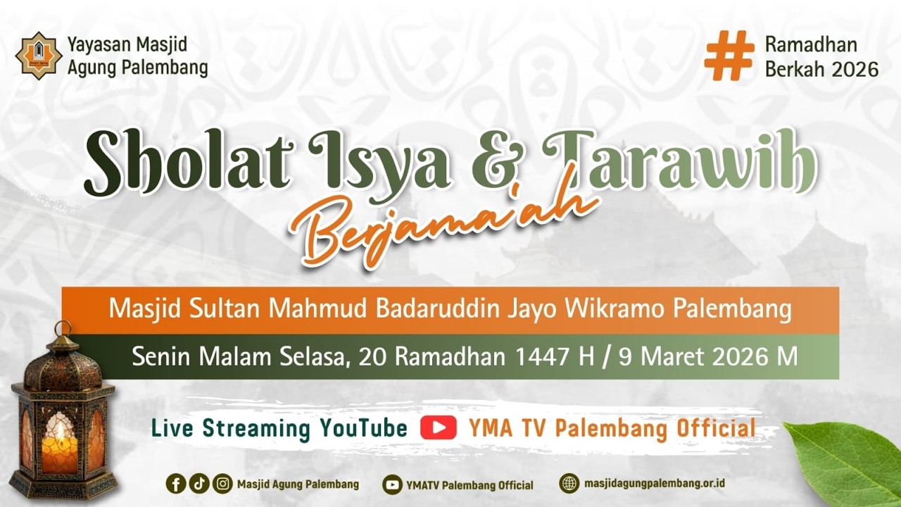 [ LIVE ] SHOLAT ISYA, TARAWIH DAN WITIR  BERJAMA'AH