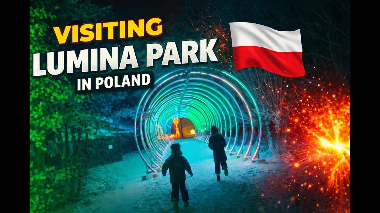 Lumina Park Białystok Walkthrough | Beautiful Light Park in Poland at Night