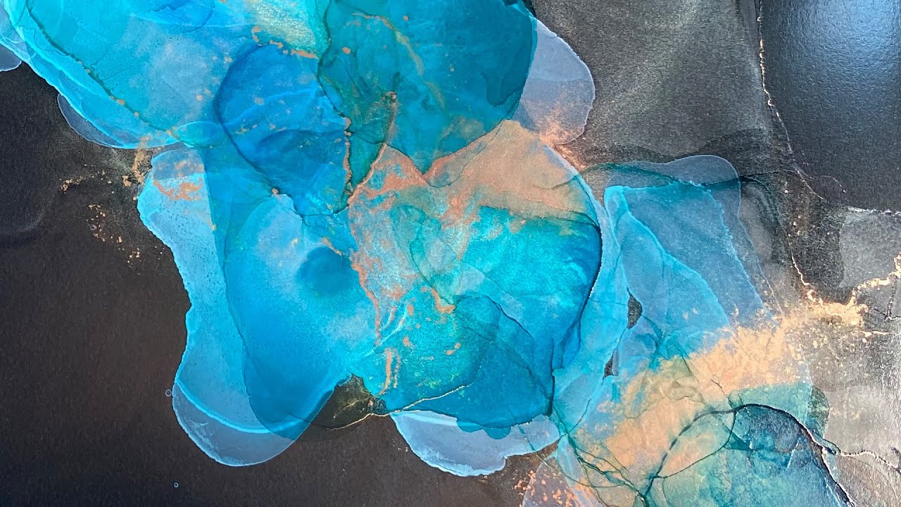 Playing with Ranger Alloy Alcohol Inks on Black 8 | 425