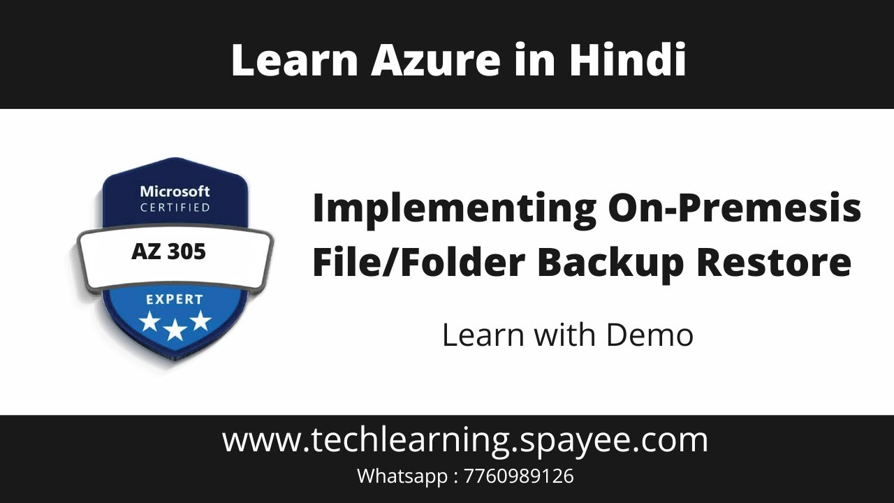 On Premesis File & Folder backup Restore | Techlearning | Sanjay Karakoti | Azure in Hindi |