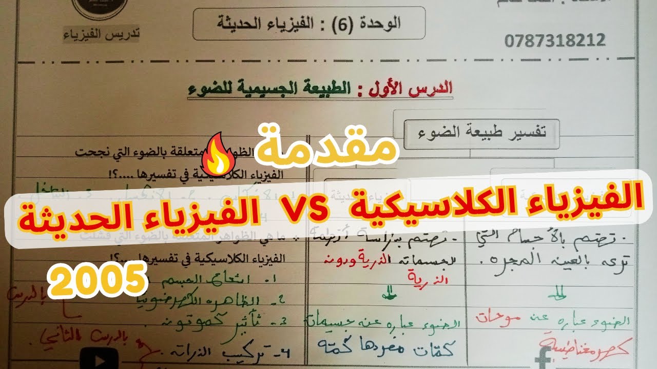 جيل 2005 الفيزياء الحديثة الطبيعة الموجية للضوء الجزء1 المعلم احمد حاتم
