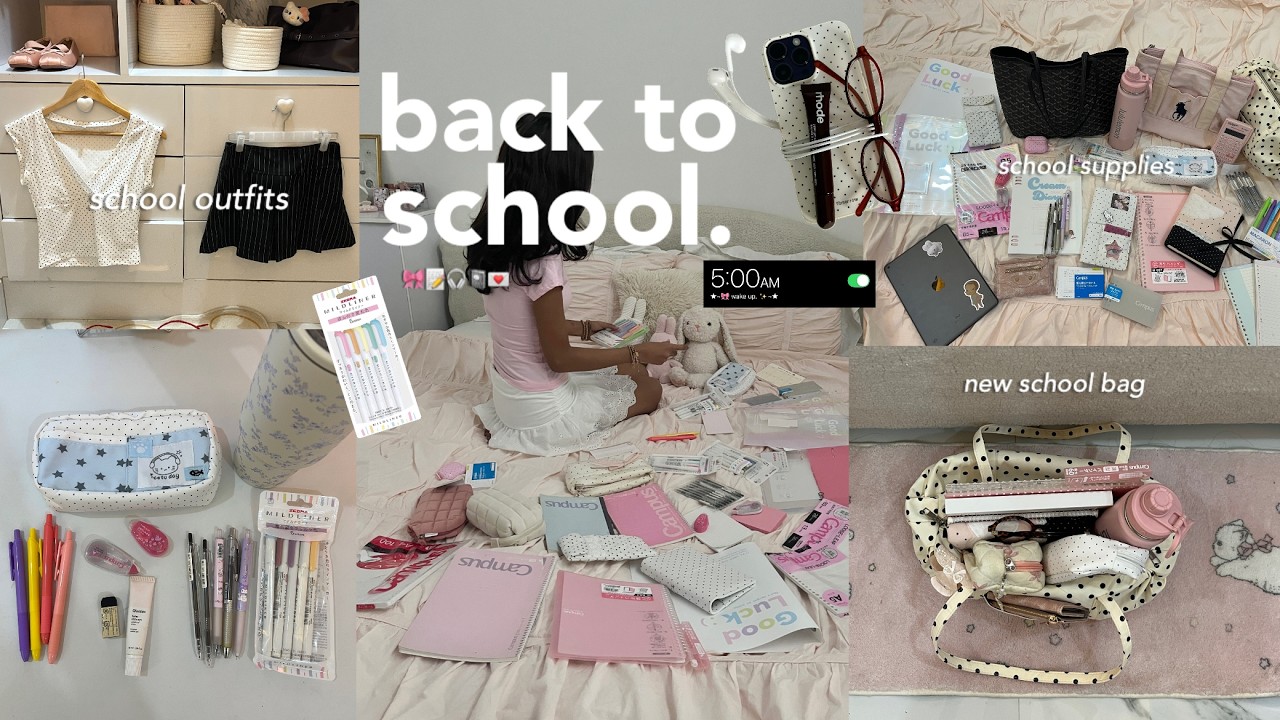 *realistic* BACK TO SCHOOL 2026 🎧📓 5am morning routine, pinterest girl, school outfits, organizing