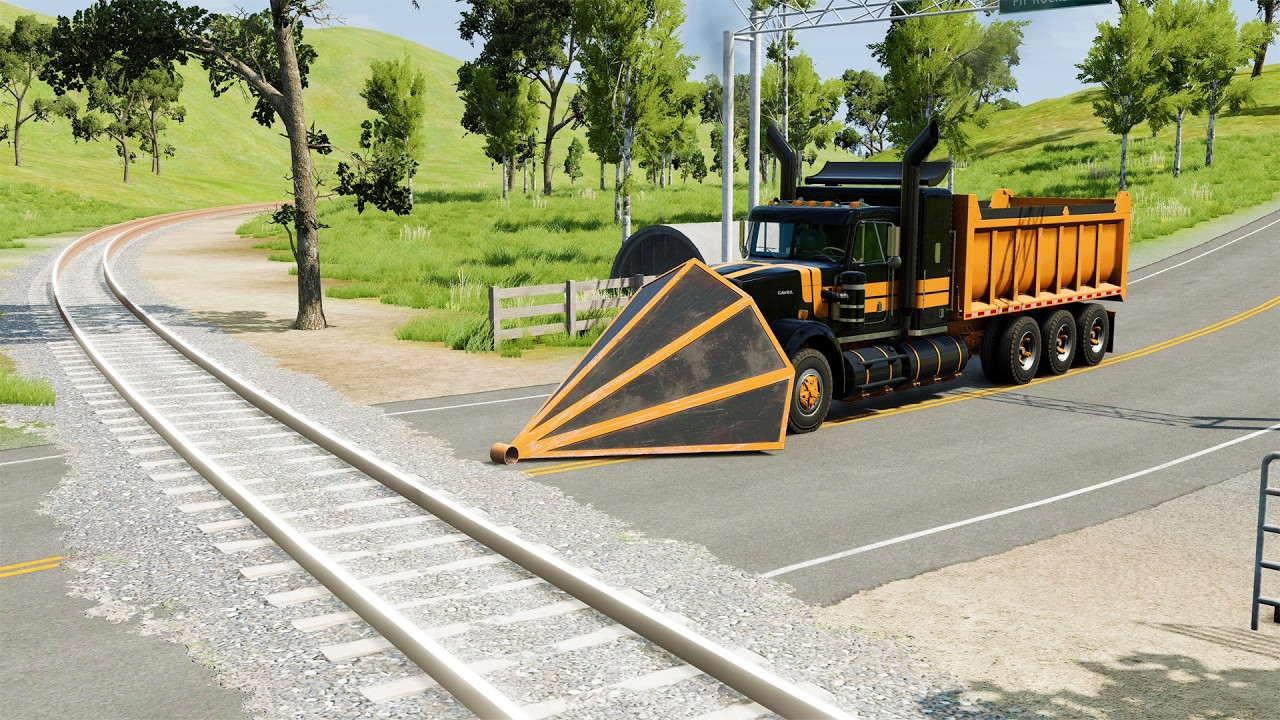 Mobil vs rel kereta api #12 - BeamNG Drive