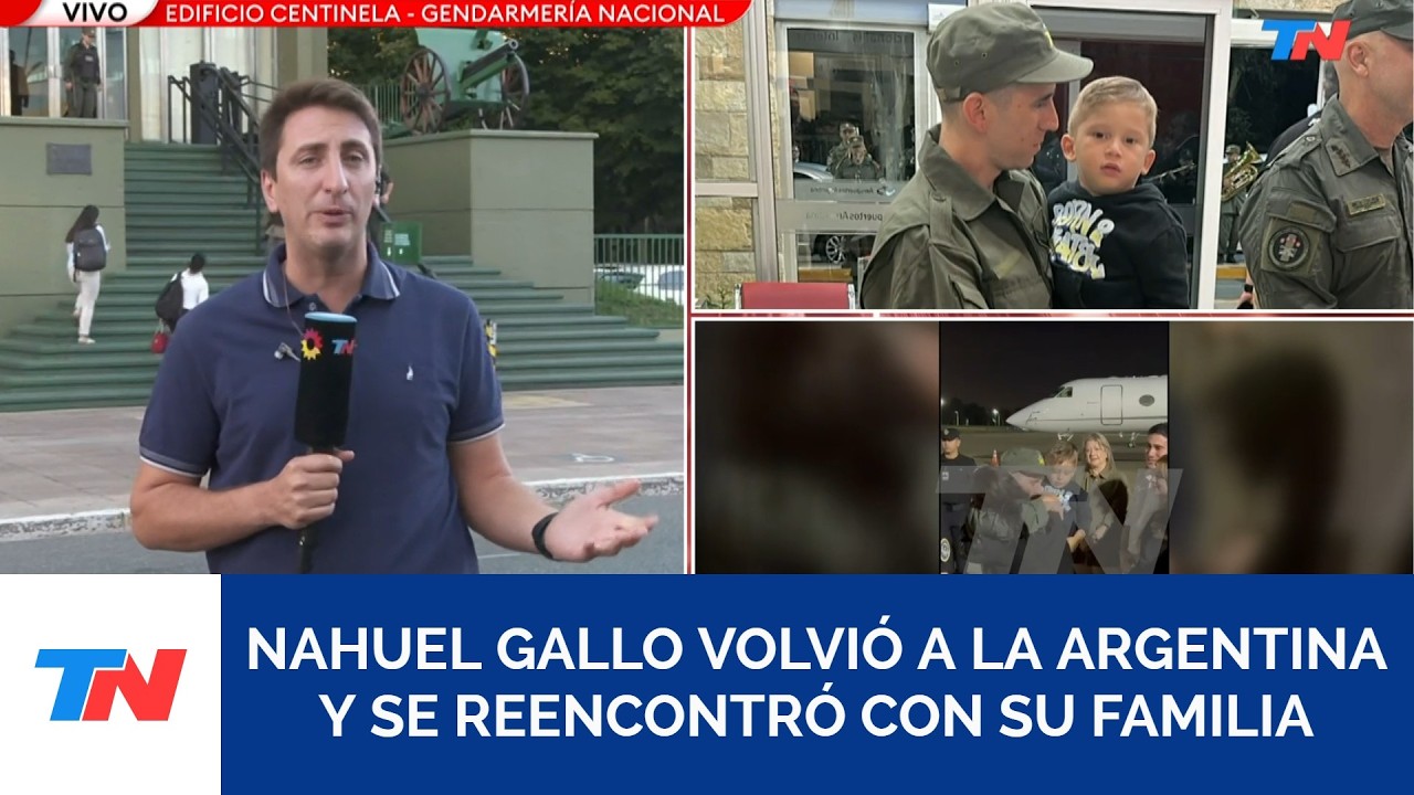 El gendarme Nahuel Gallo pudo abrazar a su familia tras 448 días detenido en Venezuela