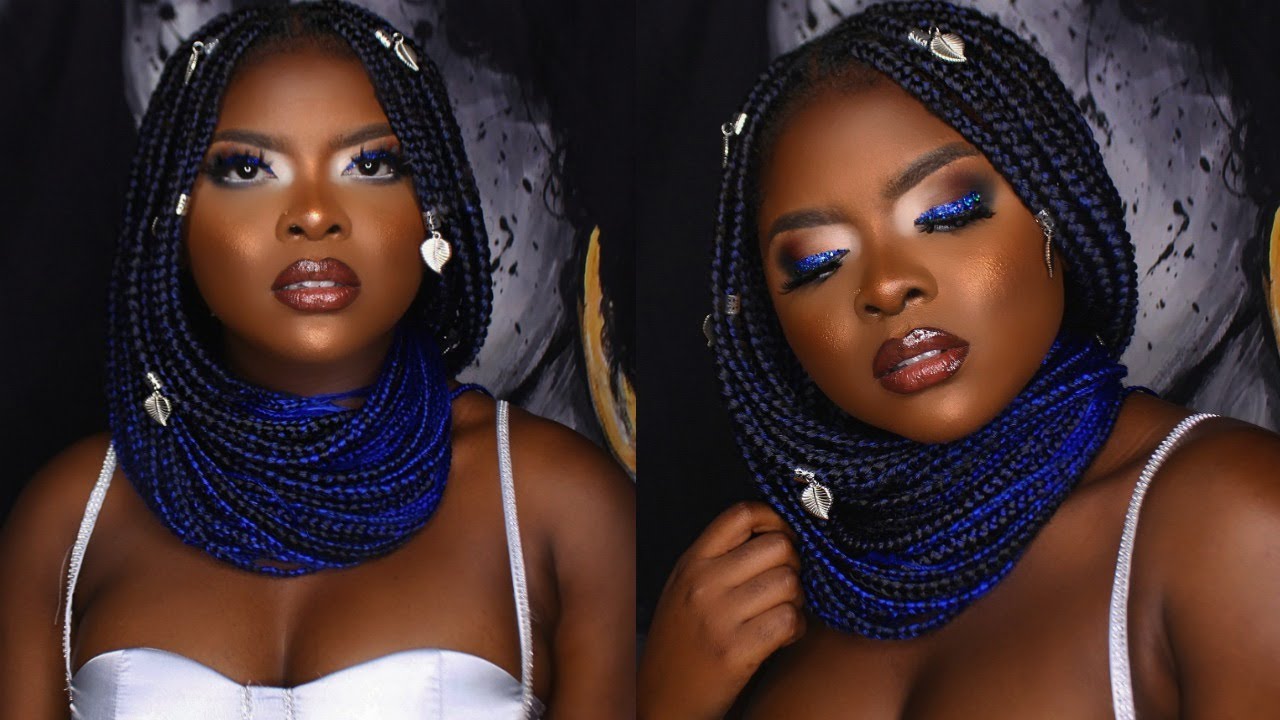 BLUE GLITTER LINER SOFT NUDE EYESHADOW | SOFT GLAM | TRYING THE NEW ELF CONCEALER | Joys Akawung