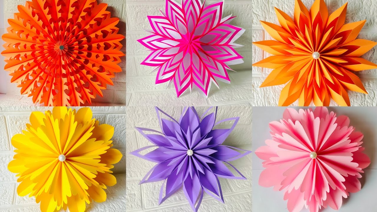 6 Easy Paper Craft Idea | Home Decor #homedecor #papercraft #easycrafts #paperwallcraft #snowflakes 