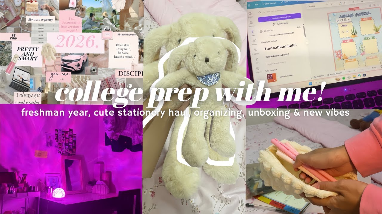 College Prep with Me! 🎀📒 stationery haul, organizing & new semester vibes