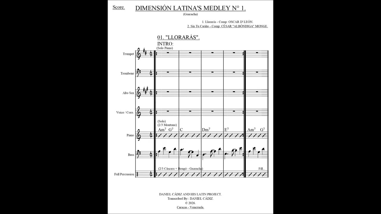DIMENSIÓN LATINA'S MEDLEY N° 1: Pista-MIDI (Referencial).