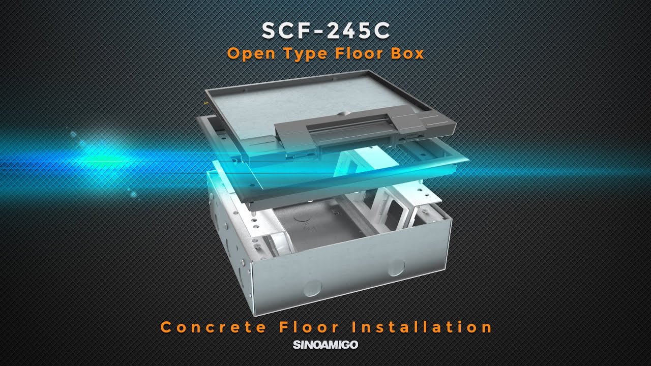SCF-245C Open Type Floor Box: Concrete Floor Installation