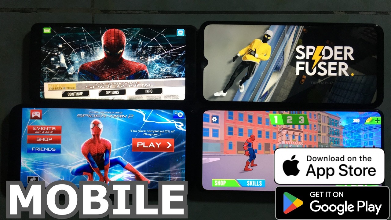 The Amazing Spider-Man 1, 2 Mobile, Spider Man 3 Mobile, Spider Fuser Mobile