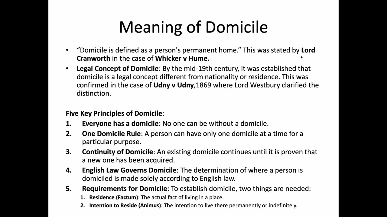 Unit 4 DOMICILE, NATIONALITY AND HABITUAL RESIDENCE