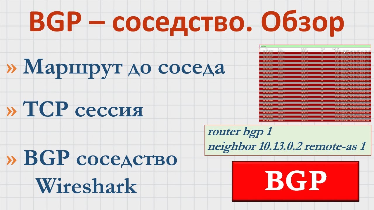 6.2 BGP (Border Gateway Protocol). Часть 2. Соседские отношения. Начало