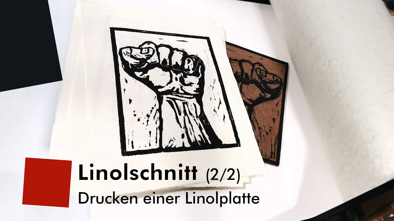 Linolschnitt Grundlagen: Drucken (2/2)