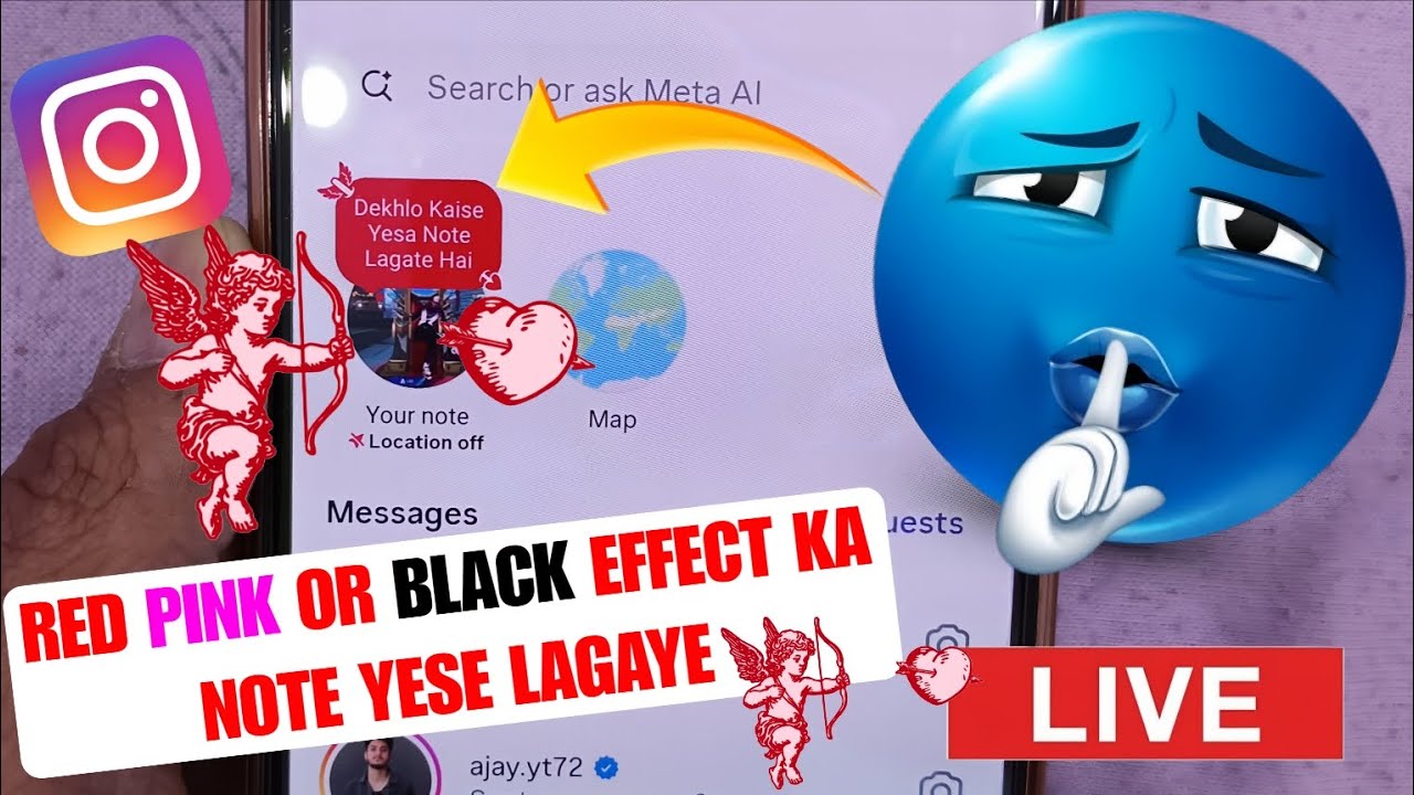 Instagram Note Me Heart Emoji Vibration Effect Kaise Lagaye | Instagram Notes Color to Red Pink 2026