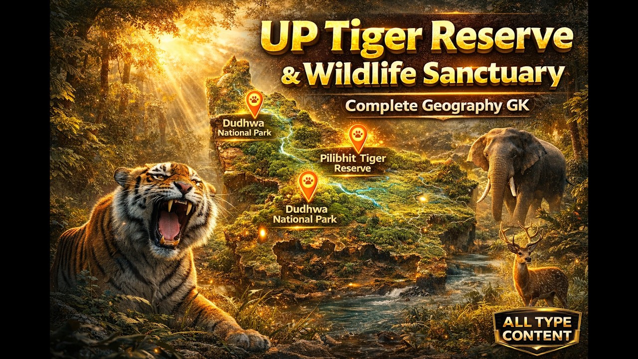 उत्तर प्रदेश के सभी वन्य जीव अभयारण्य और टाइगर रिजर्व | Complete UP Geography | One Shot  All Exams